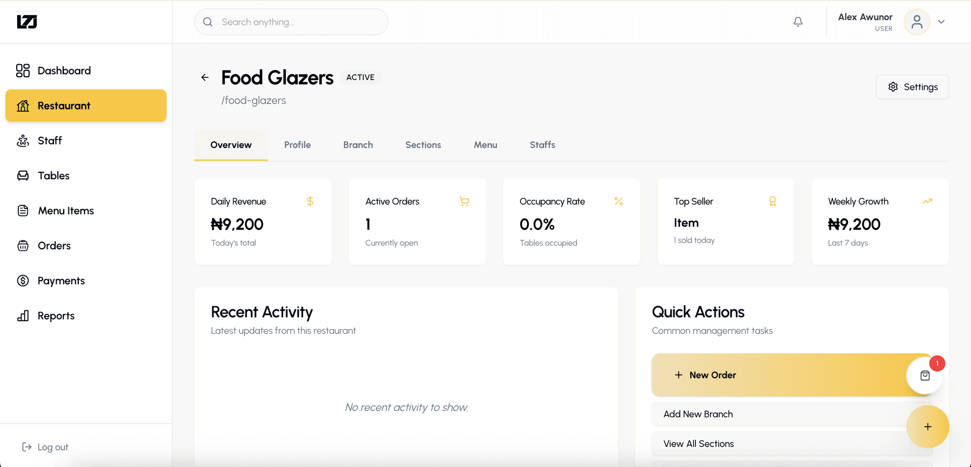 Restaurant Management System